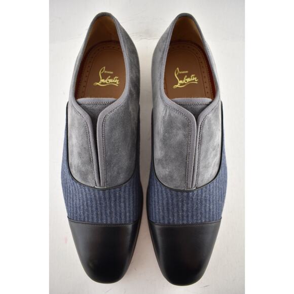 Christian Louboutin Mens Alpha Male Flat Black Grey Blue Dress Slip Loafer 43 10 main image 5
